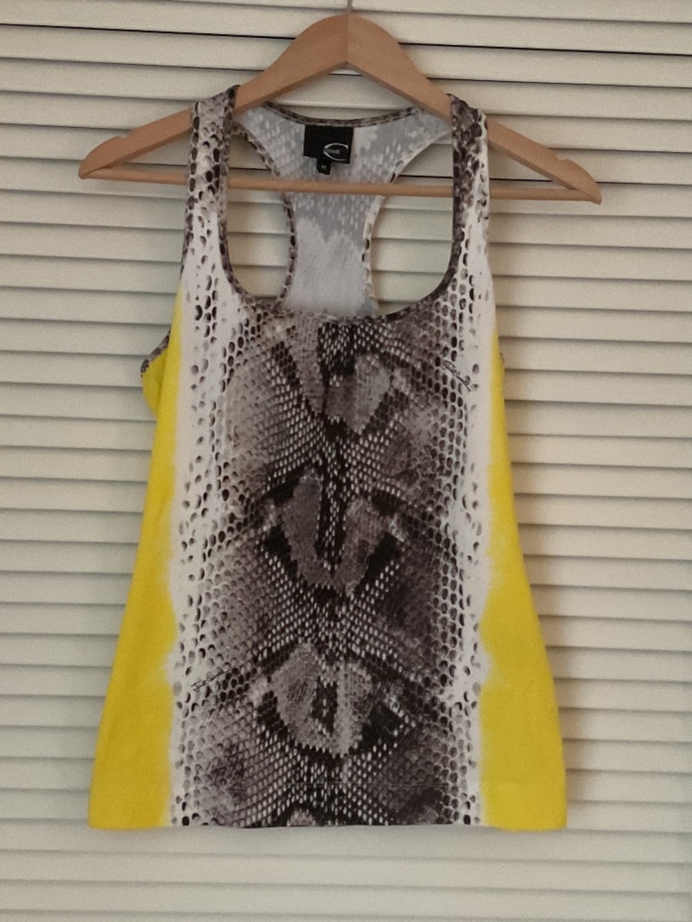 Just Cavalli Sport Tank Top Snakeskin Yellow Medium